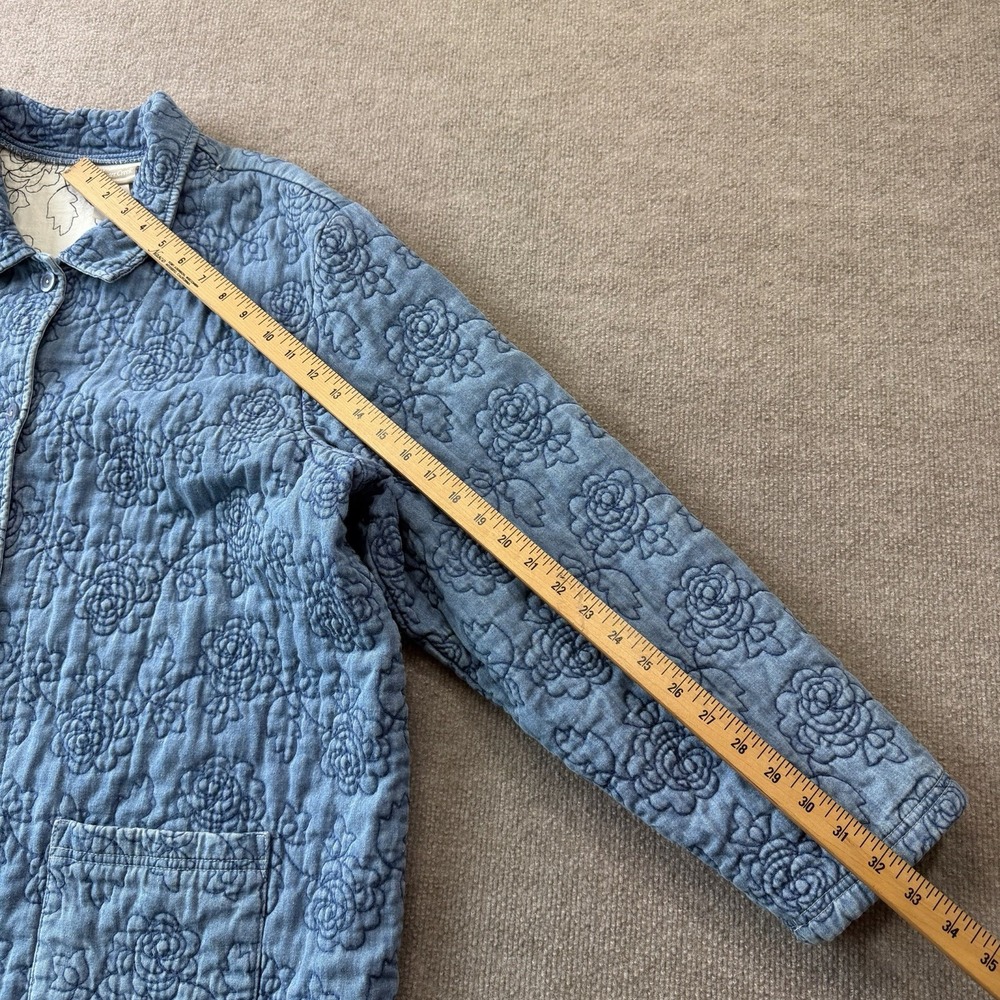 Coldwater Creek Soft Denim Quilted Floral Blue Jacket Woman's Size 3X - Picture 5 of 10
